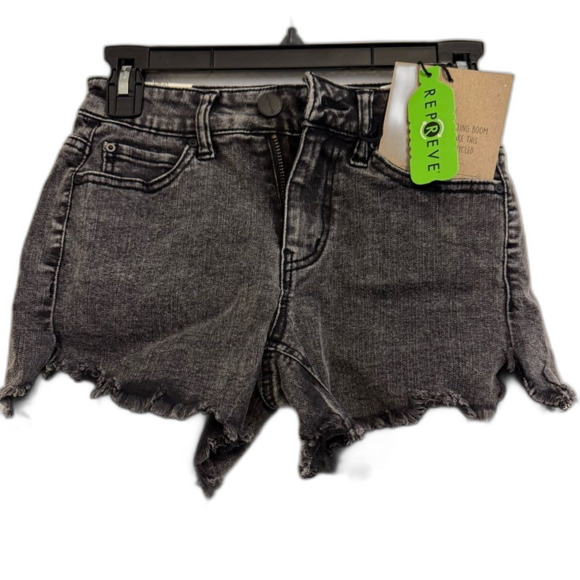 Pants - Black Jean Shorts with Distressed Raw-Edge Hem NWT